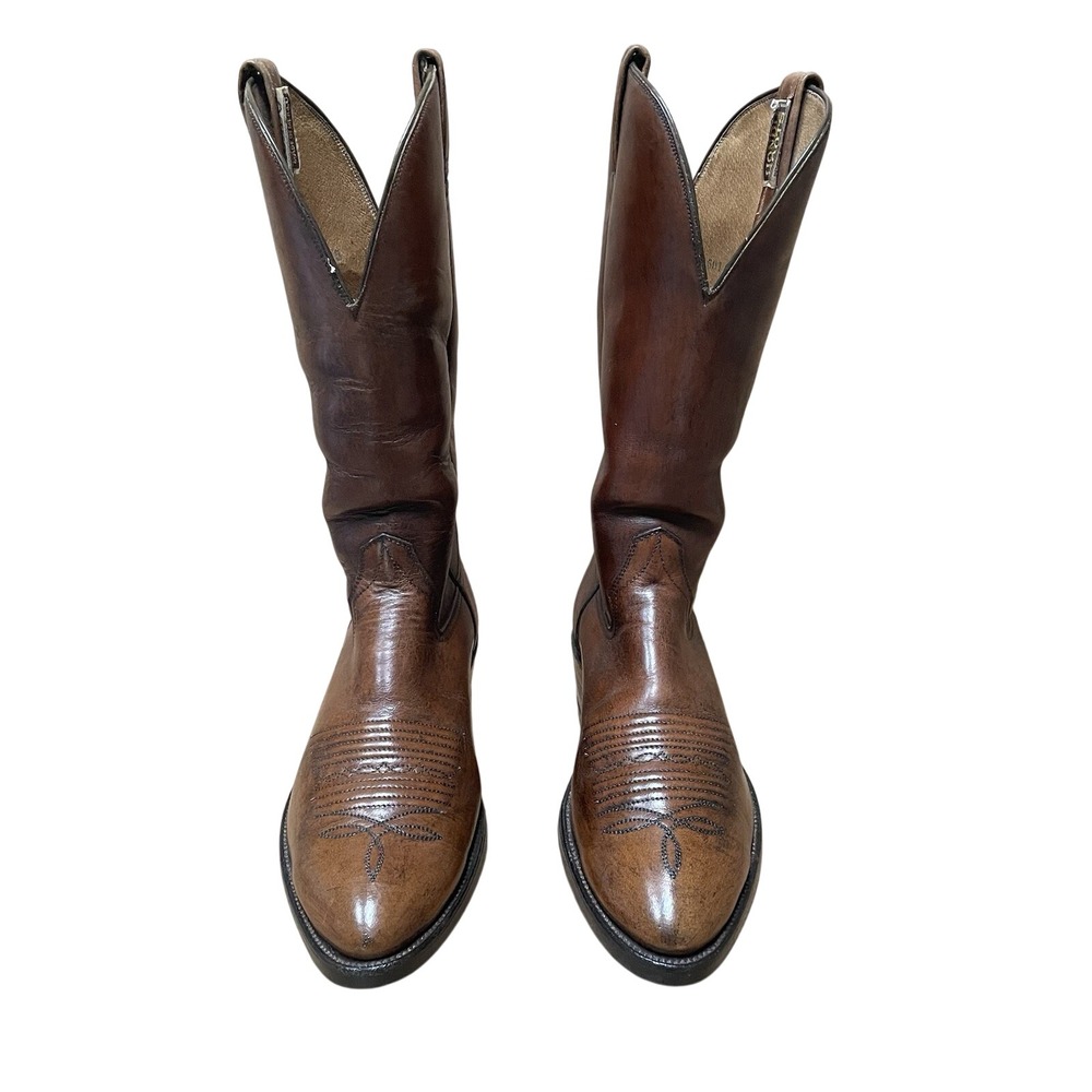 Vintage Hondo Cowboy Boots Men's 9D Western Leather *Tan Brown Almond Toe Mexico